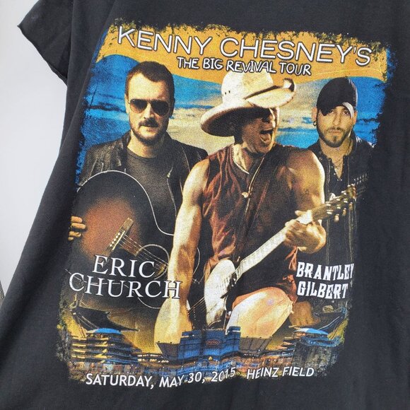 Kenny Chesney The Big Revival Tour Eric Church Brantley Gilbert 2015 Tour Shirt - Picture 5 of 9